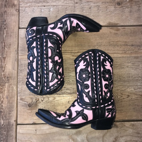 Vintage Old Gringo Pink & Black Jude Boot Size 7 - Picture 2 of 8
